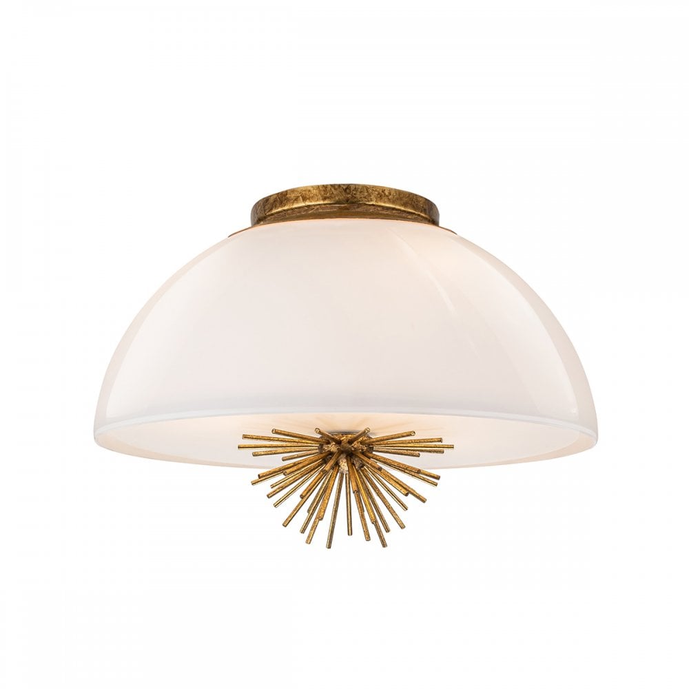 Elstead STARING-3P-DG-OPAL Staring 3 Light Pendant Distressed Gold