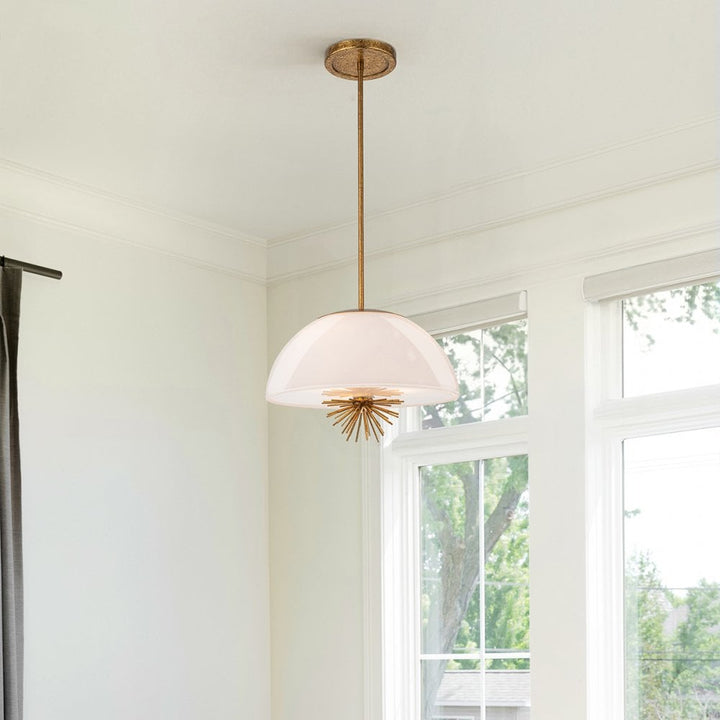 Elstead STARING-3P-DG-OPAL Staring 3 Light Pendant Distressed Gold