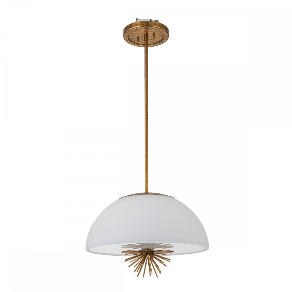 Elstead STARING-3P-DG-OPAL Staring 3 Light Pendant Distressed Gold