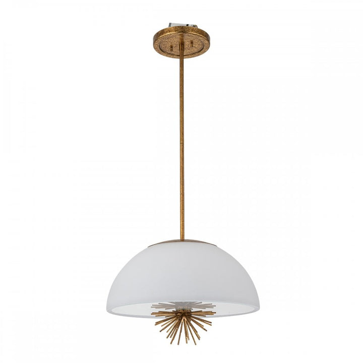 Elstead STARING-3P-DG-OPAL Staring 3 Light Pendant Distressed Gold