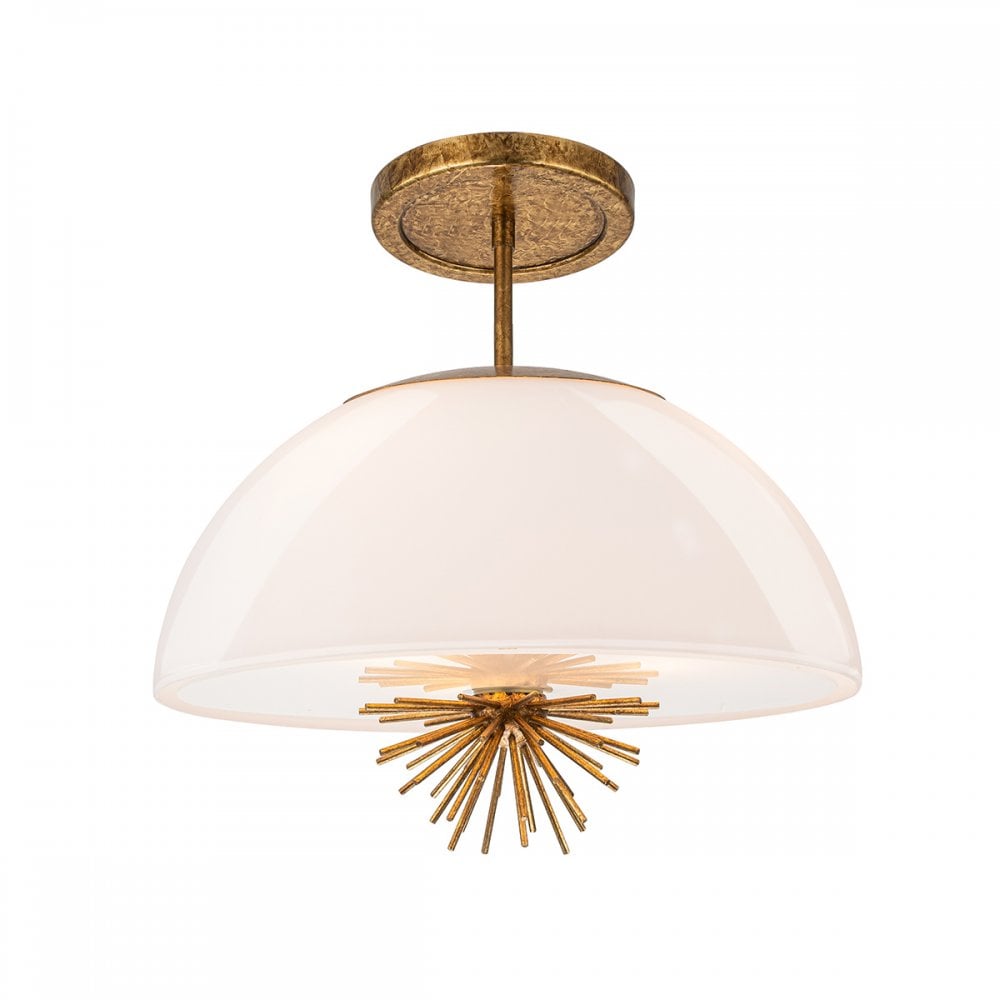 Elstead STARING-3P-DG-OPAL Staring 3 Light Pendant Distressed Gold