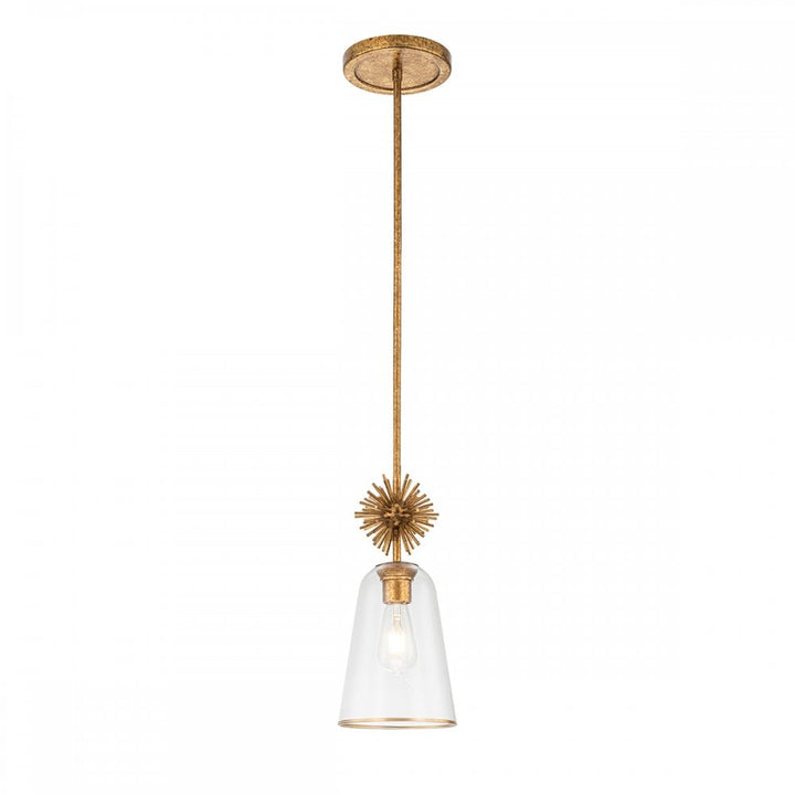 Elstead STARING-MP-DG-CLEAR Staring 1 Light Mini Pendant Distressed Gold