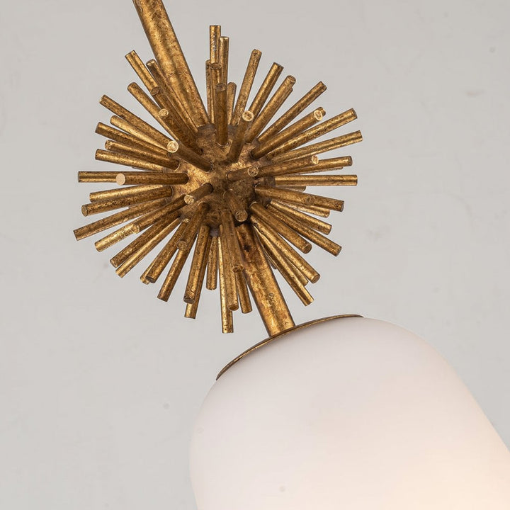 Elstead STARING-MP-DG-OPAL Staring 1 Light Mini Pendant Distressed Gold