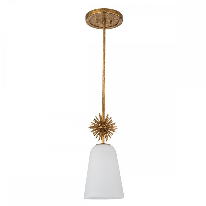 Elstead STARING-MP-DG-OPAL Staring 1 Light Mini Pendant Distressed Gold