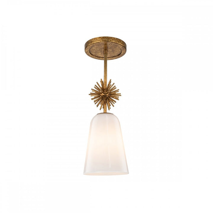 Elstead STARING-MP-DG-OPAL Staring 1 Light Mini Pendant Distressed Gold