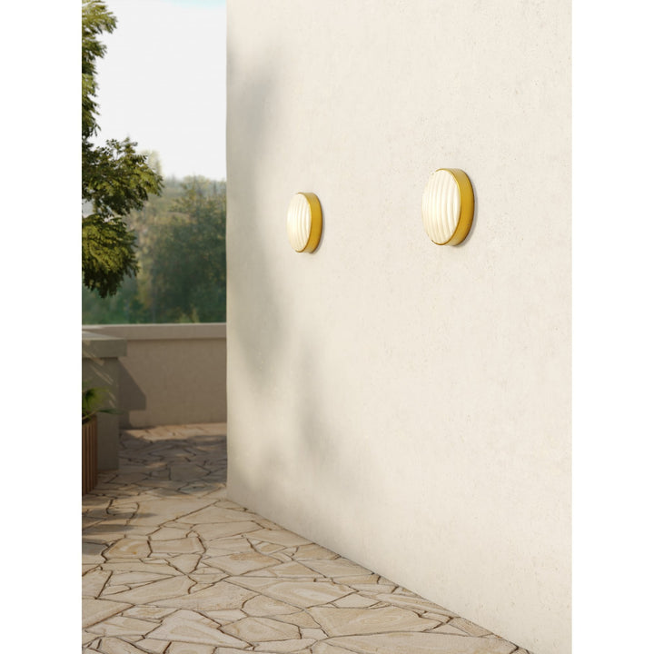 Astro 1032018 Montreal Round 300 Outdoor Wall Light PVD Brushed Brass