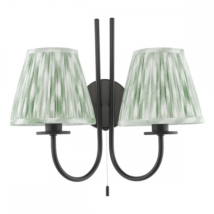 Dar BEC0922-IKA2624 Becca 2 Light Wall Light Matt Black With Shade