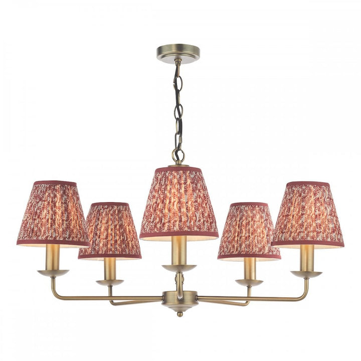 Dar FAV0563-EST2625 Favian 5 Light Pendant Matt Bronze With Shade