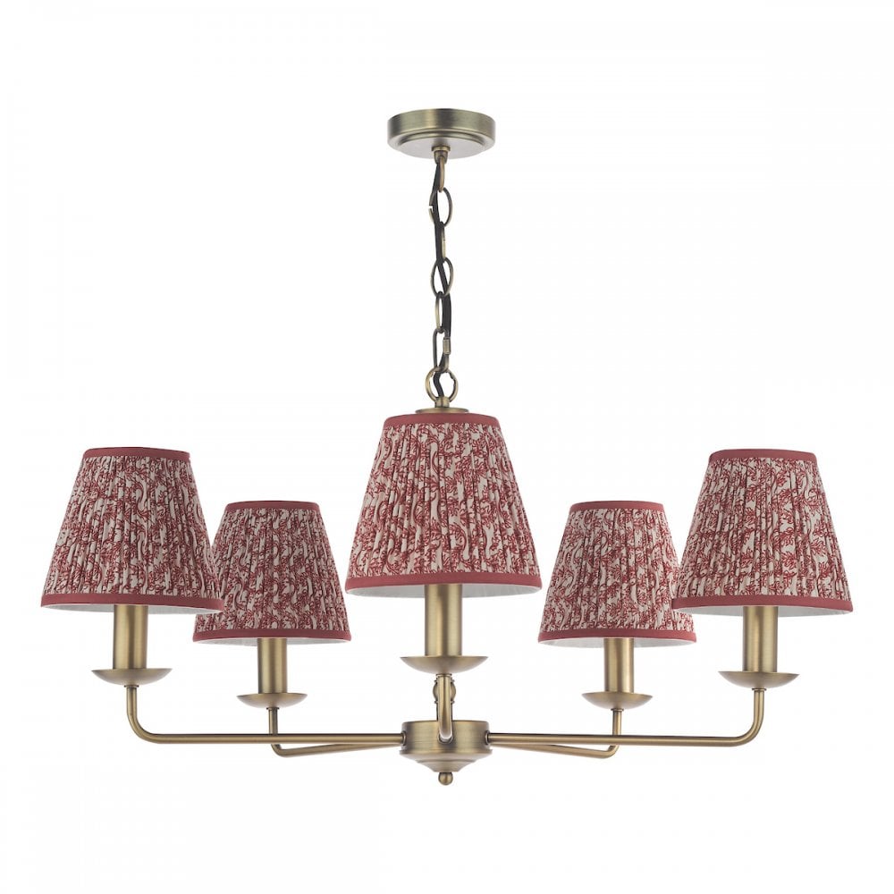 Dar FAV0563-EST2625 Favian 5 Light Pendant Matt Bronze With Shade