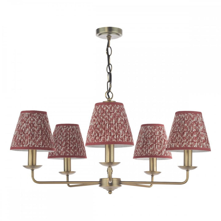 Dar FAV0563-EST2625 Favian 5 Light Pendant Matt Bronze With Shade