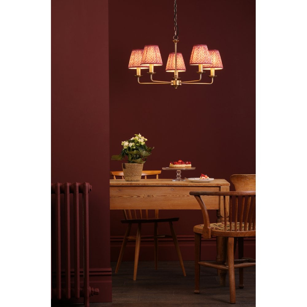 Dar FAV0563-EST2625 Favian 5 Light Pendant Matt Bronze With Shade