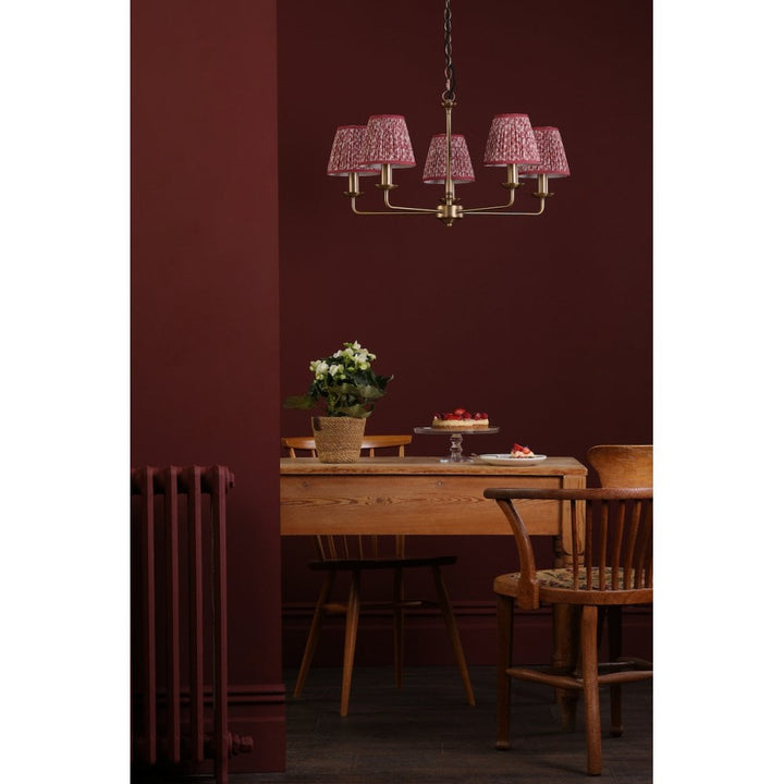 Dar FAV0563-EST2625 Favian 5 Light Pendant Matt Bronze With Shade