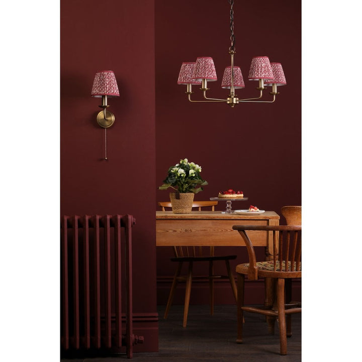 Dar FAV0563-EST2625 Favian 5 Light Pendant Matt Bronze With Shade