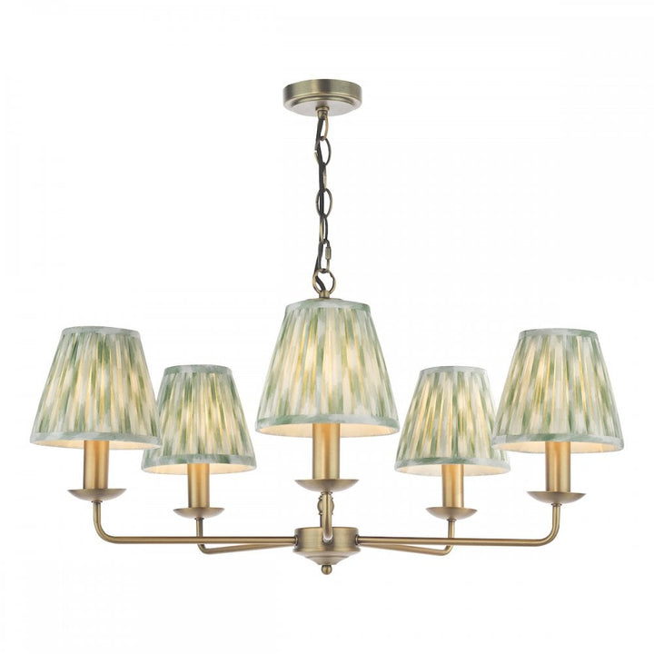 Dar FAV0563-IKA2624 Favian 5 Light Pendant Matt Bronze With Shade