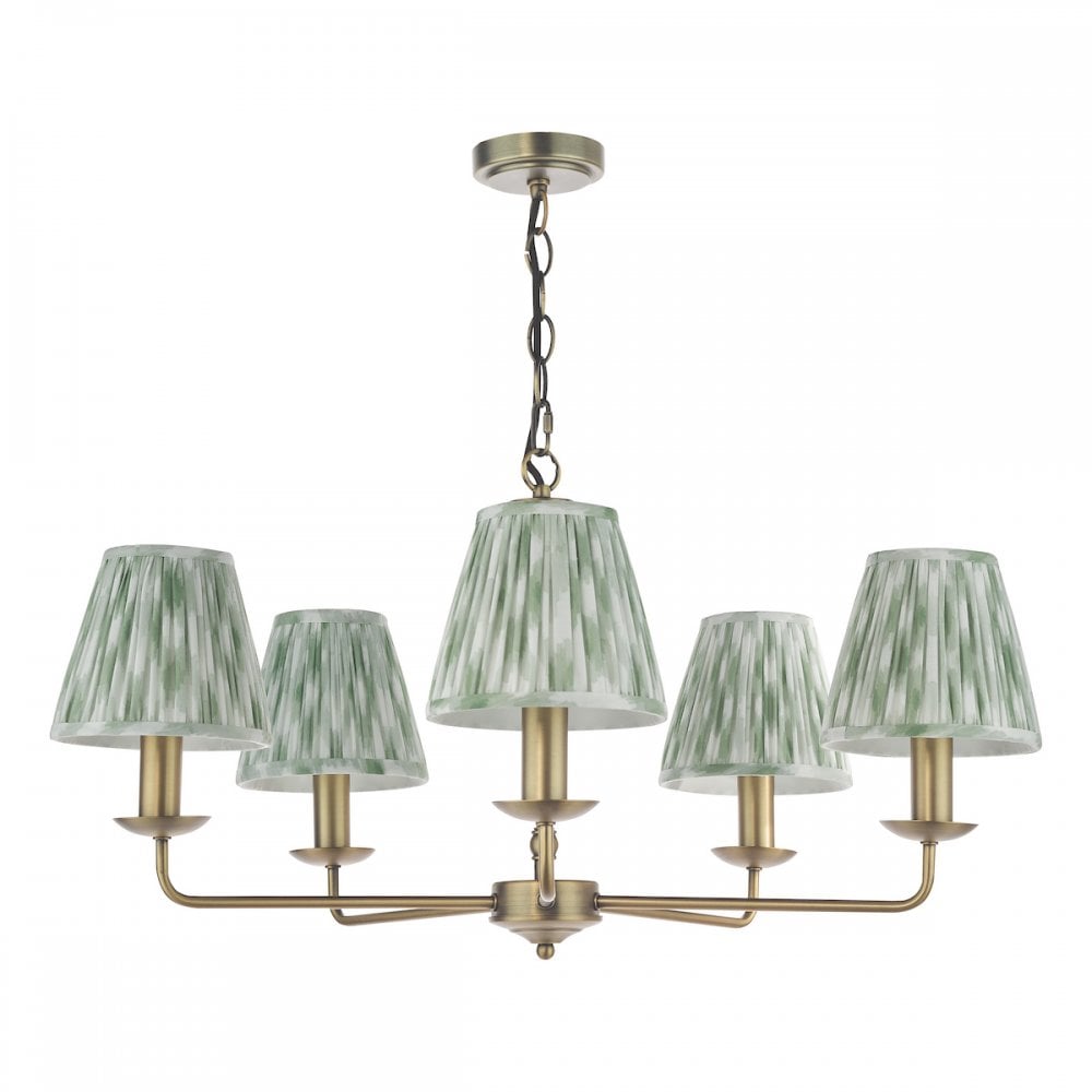 Dar FAV0563-IKA2624 Favian 5 Light Pendant Matt Bronze With Shade