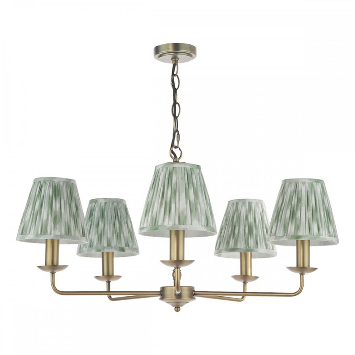 Dar FAV0563-IKA2624 Favian 5 Light Pendant Matt Bronze With Shade