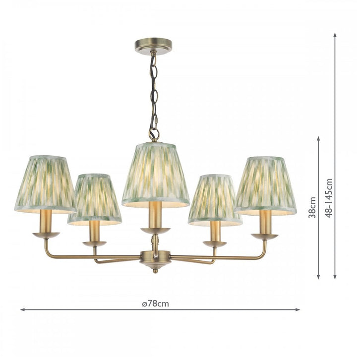 Dar FAV0563-IKA2624 Favian 5 Light Pendant Matt Bronze With Shade