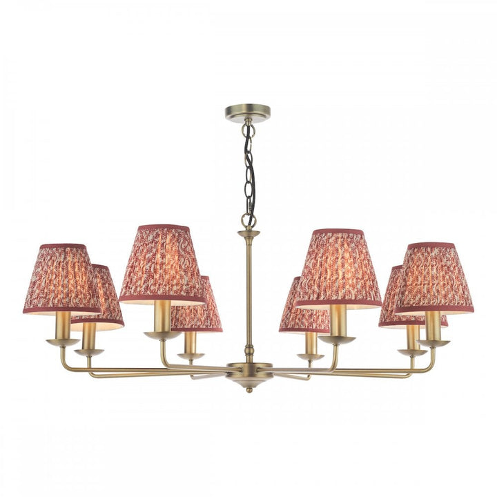 Dar FAV0863-EST2625 Favian 8 Light Pendant Matt Bronze With Shade