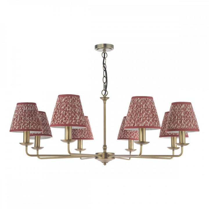 Dar FAV0863-EST2625 Favian 8 Light Pendant Matt Bronze With Shade