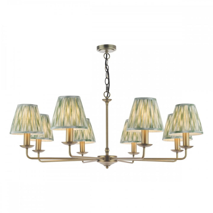 Dar FAV0863-IKA2624 Favian 8 Light Pendant Matt Bronze With Shade