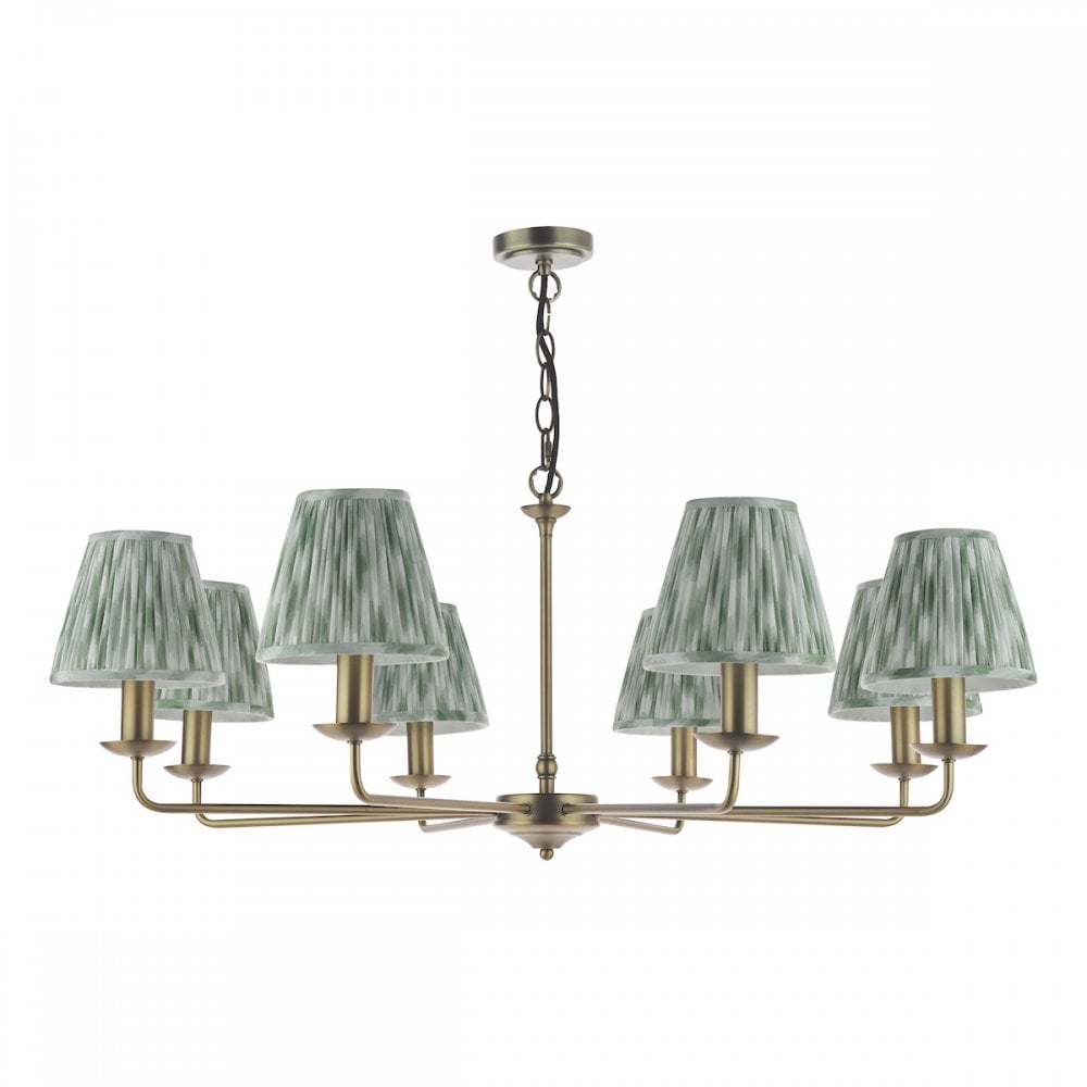 Dar FAV0863-IKA2624 Favian 8 Light Pendant Matt Bronze With Shade