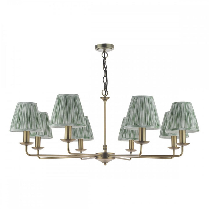 Dar FAV0863-IKA2624 Favian 8 Light Pendant Matt Bronze With Shade
