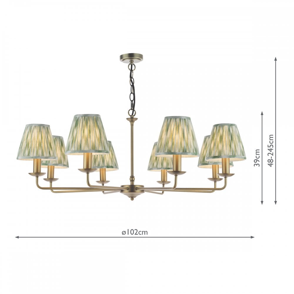 Dar FAV0863-IKA2624 Favian 8 Light Pendant Matt Bronze With Shade