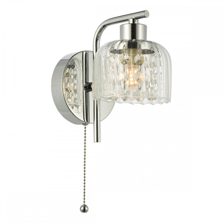 Dar FOR0750 Forseti Bathroom Wall Light Polished Chrome and Glass IP44