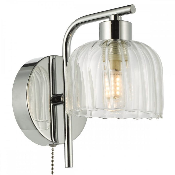 Dar FOR0750 Forseti Bathroom Wall Light Polished Chrome and Glass IP44