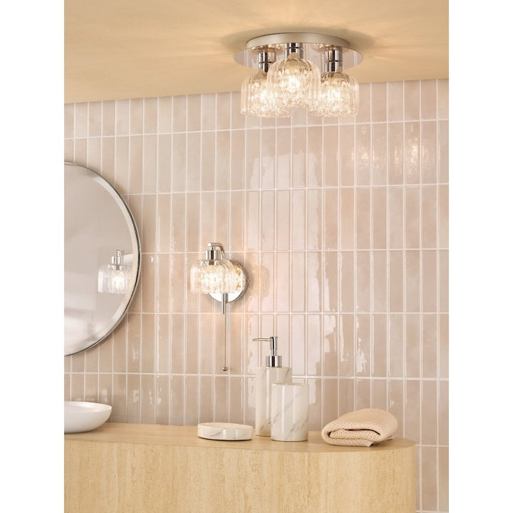 Dar FOR0750 Forseti Bathroom Wall Light Polished Chrome and Glass IP44
