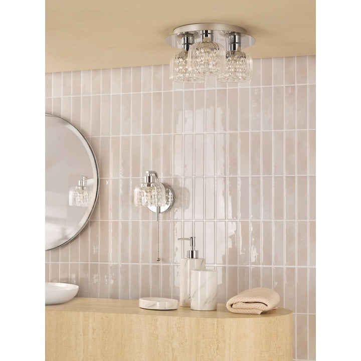Dar FOR0750 Forseti Bathroom Wall Light Polished Chrome and Glass IP44