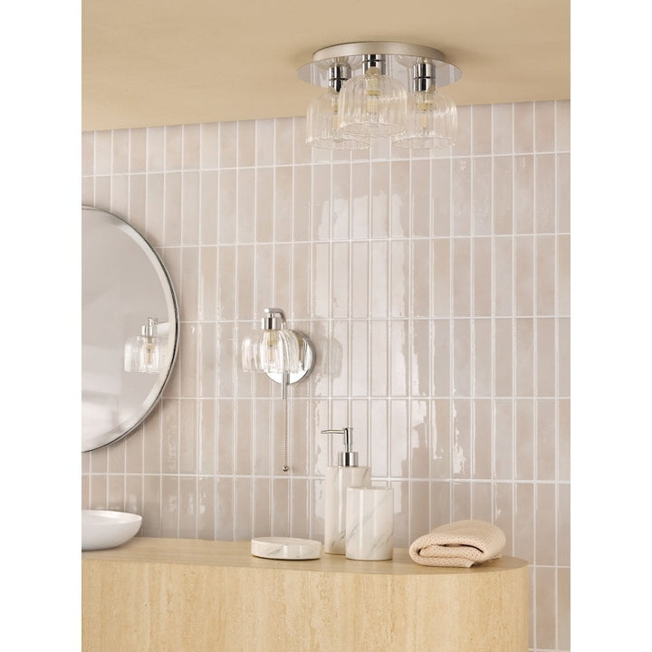 Dar FOR0750 Forseti Bathroom Wall Light Polished Chrome and Glass IP44