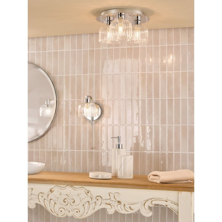 Dar FOR0750 Forseti Bathroom Wall Light Polished Chrome and Glass IP44