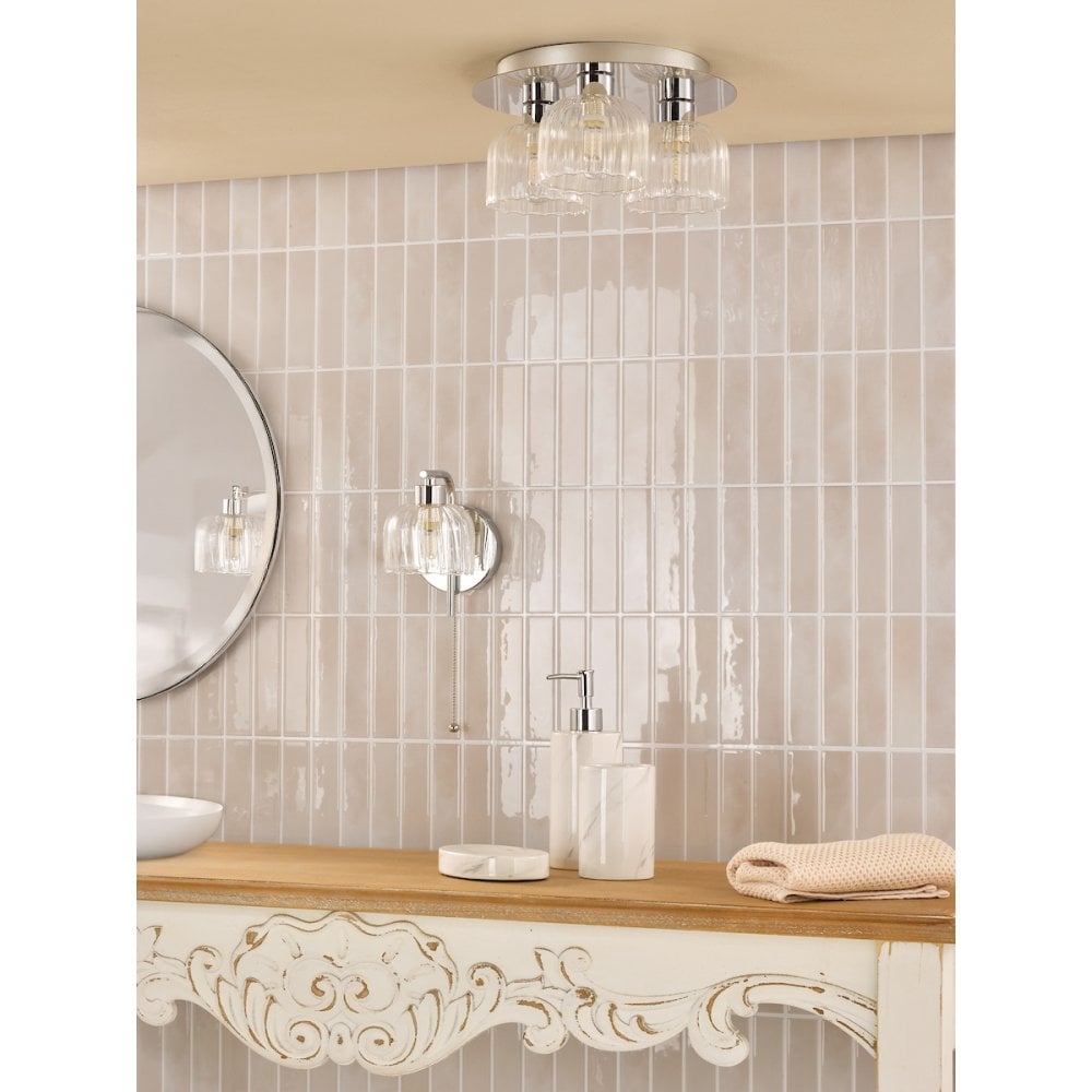 Dar FOR0750 Forseti Bathroom Wall Light Polished Chrome and Glass IP44