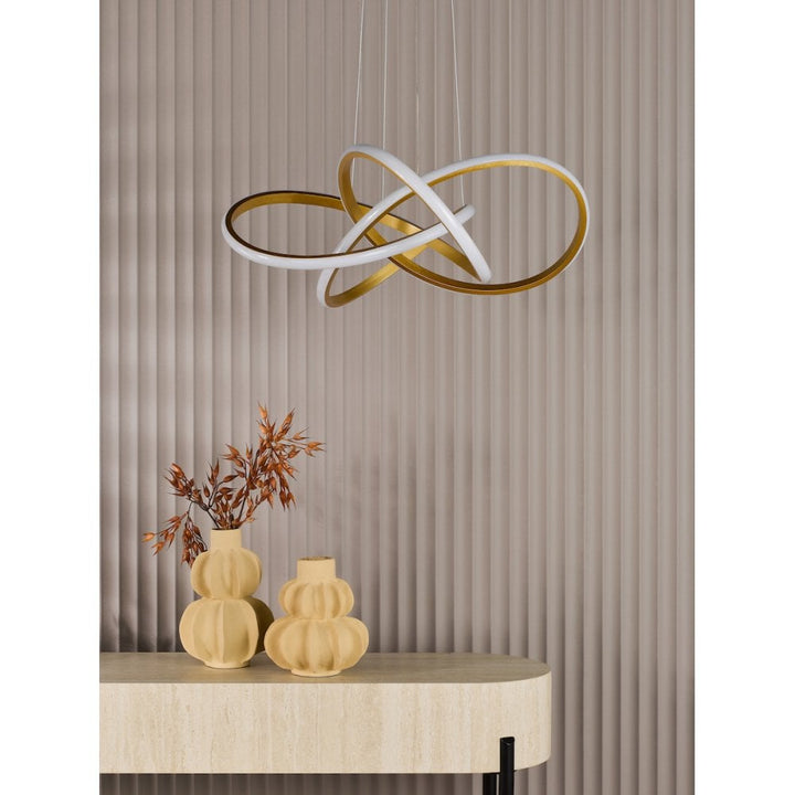 Dar FUS8635 Fusion Pendant Satin Gold LED