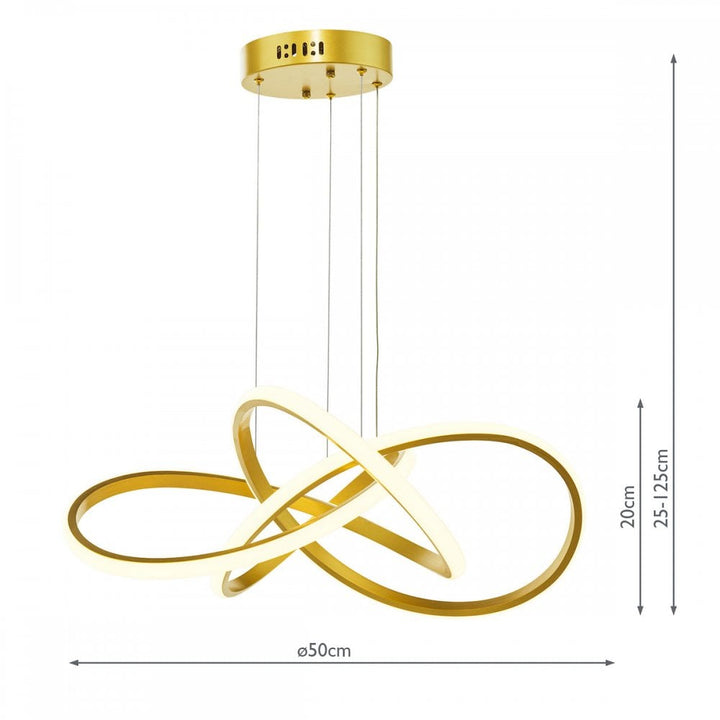 Dar FUS8635 Fusion Pendant Satin Gold LED