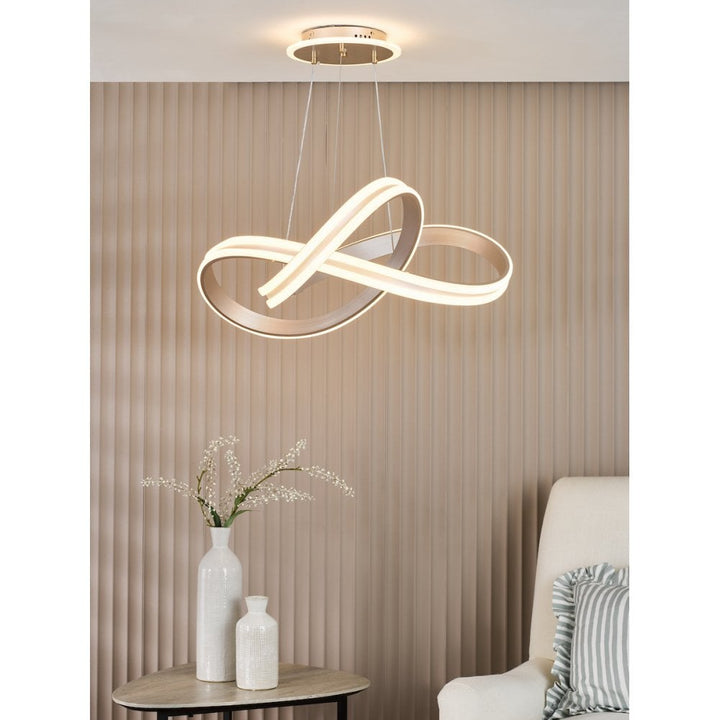 Dar GAV8632 Gavino Pendant Brushed Silver LED