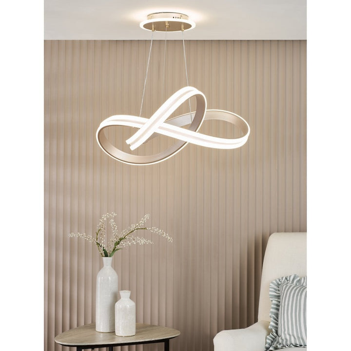 Dar GAV8632 Gavino Pendant Brushed Silver LED