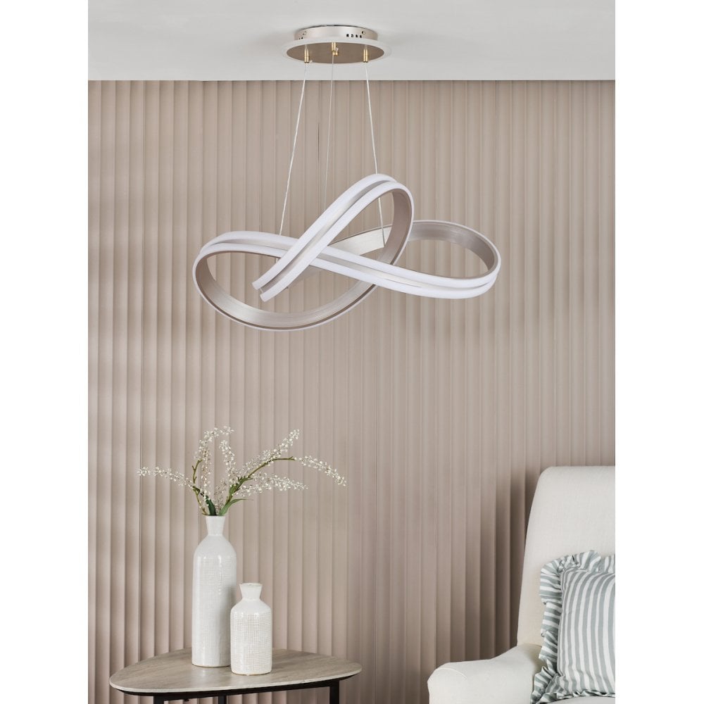 Dar GAV8632 Gavino Pendant Brushed Silver LED