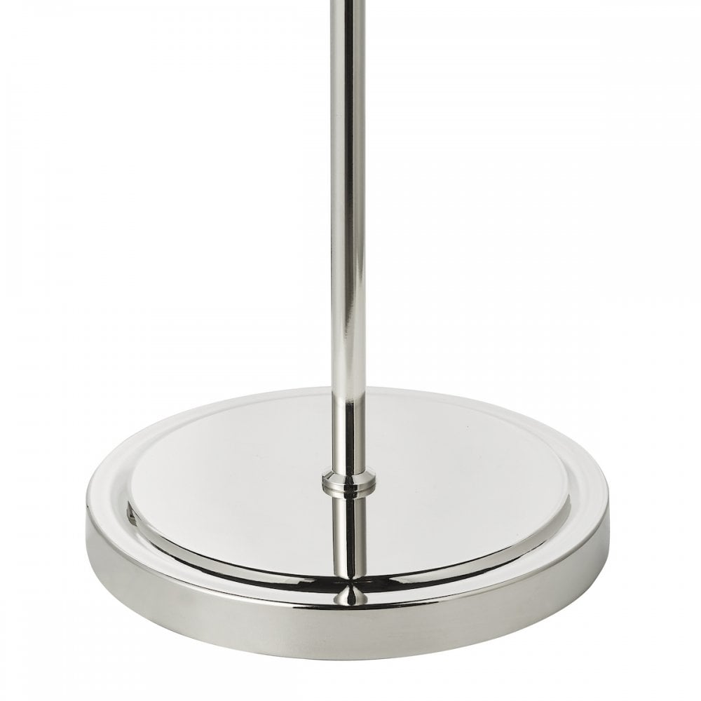 Dar GLY4938 Glynis Floor Lamp Polished Nickel and Smoked Ribbed Glass
