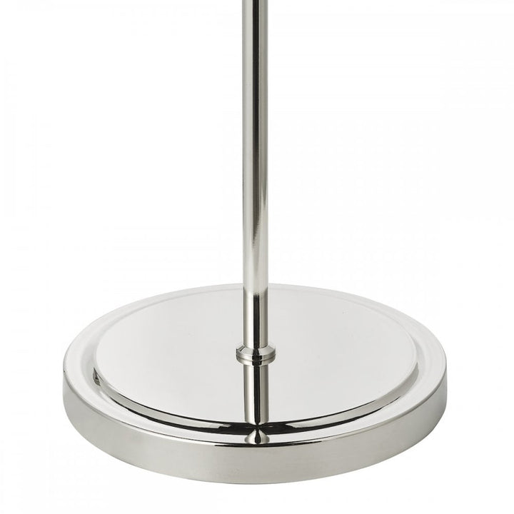 Dar GLY4938 Glynis Floor Lamp Polished Nickel and Smoked Ribbed Glass
