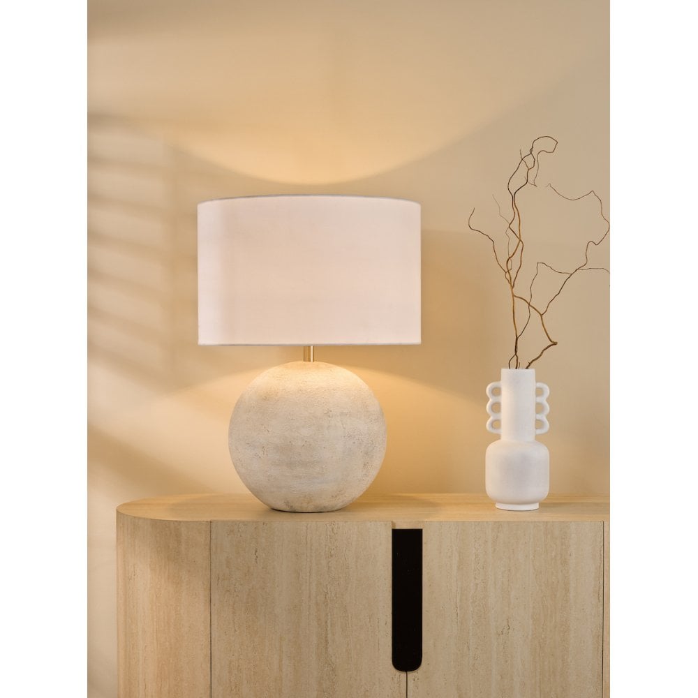 Dar HAV4229 Havana Ceramic Table Lamp Natural Finish With Shade