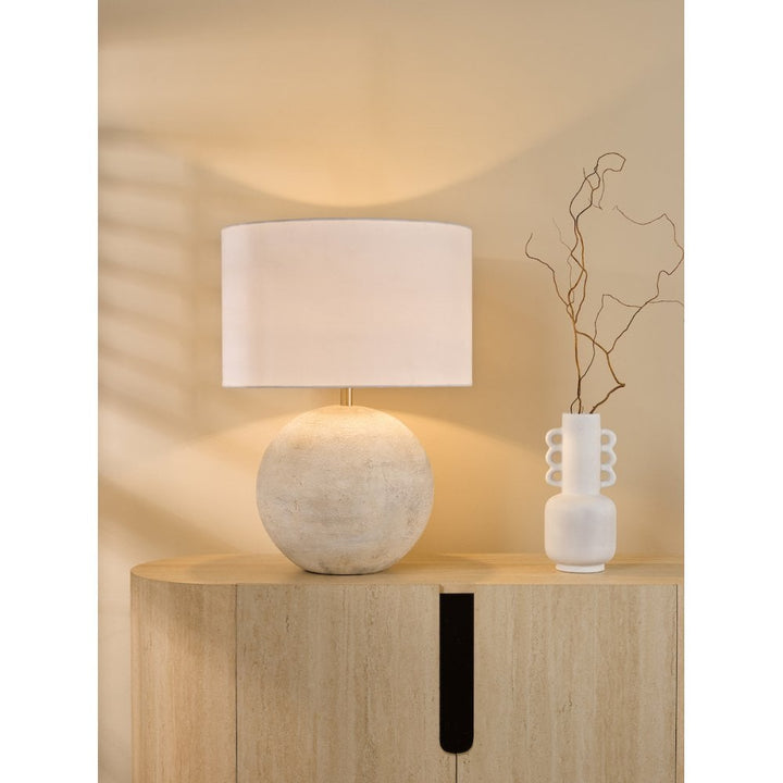 Dar HAV4229 Havana Ceramic Table Lamp Natural Finish With Shade