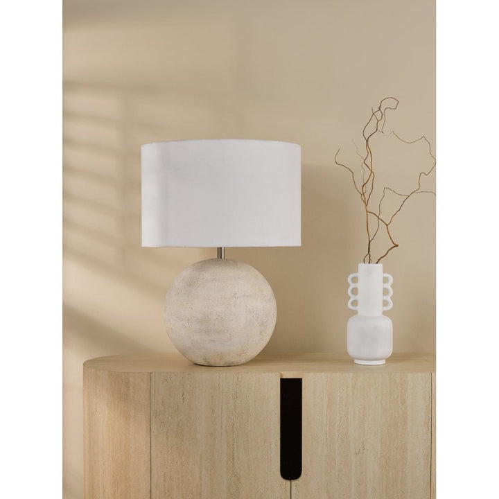 Dar HAV4229 Havana Ceramic Table Lamp Natural Finish With Shade