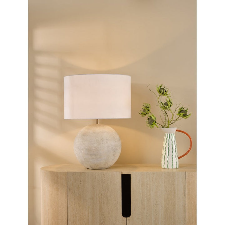 Dar HAV4229 Havana Ceramic Table Lamp Natural Finish With Shade