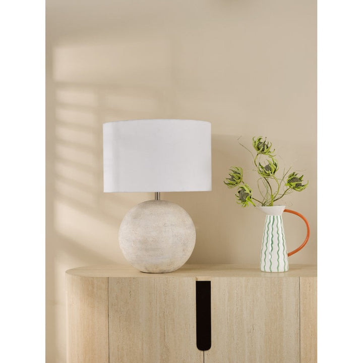 Dar HAV4229 Havana Ceramic Table Lamp Natural Finish With Shade
