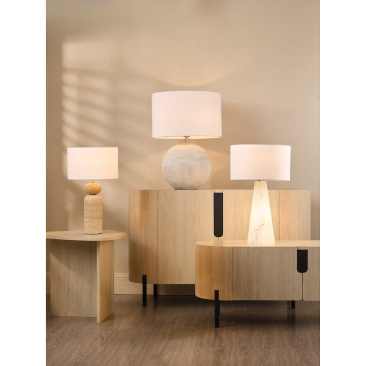 Dar HAV4229 Havana Ceramic Table Lamp Natural Finish With Shade