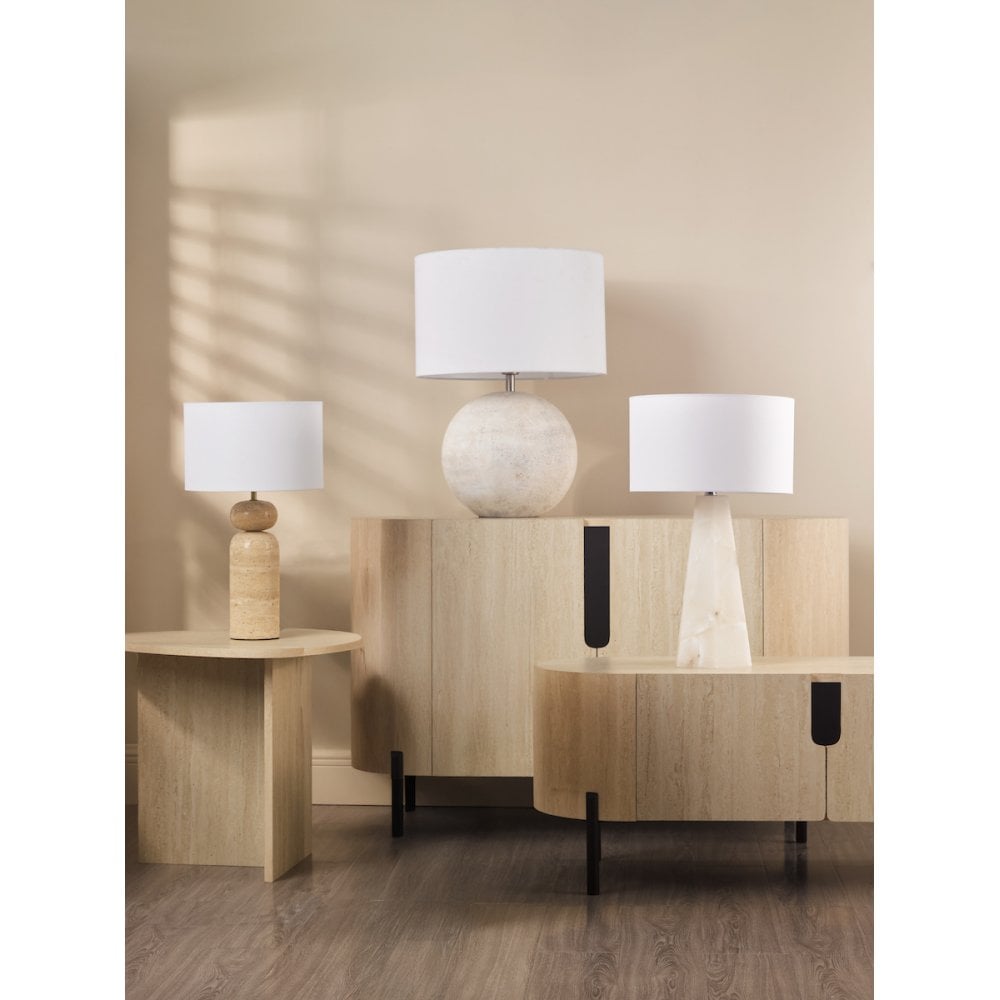 Dar HAV4229 Havana Ceramic Table Lamp Natural Finish With Shade