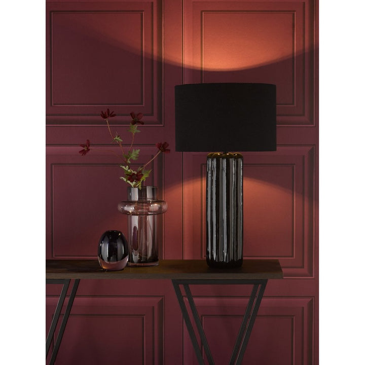 Dar HEB4222 Hebron Table Lamp Black With Shade