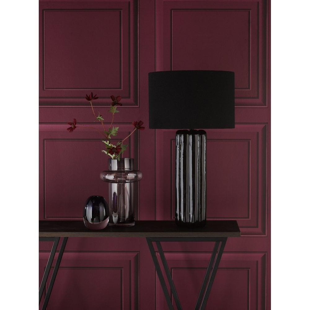 Dar HEB4222 Hebron Table Lamp Black With Shade